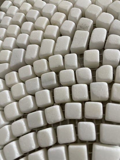 Thassos Tumbled Mini Fan Mosaic