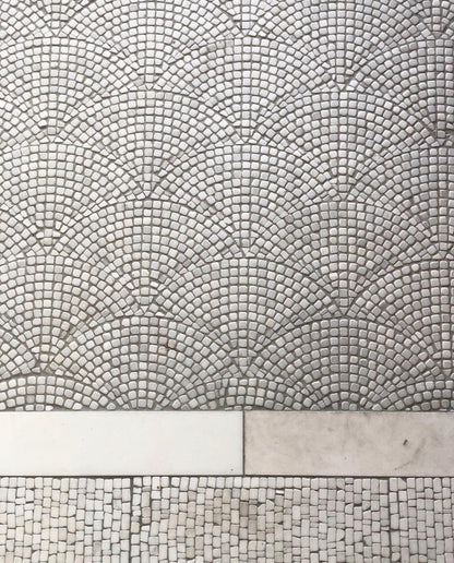 Thassos Tumbled Mini Fan Mosaic