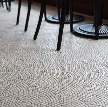 Thassos Tumbled Mini Fan Mosaic