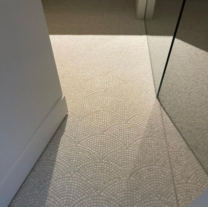 Thassos Tumbled Mini Fan Mosaic