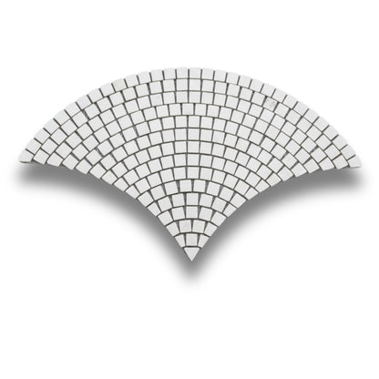 Thassos Tumbled Mini Fan Mosaic