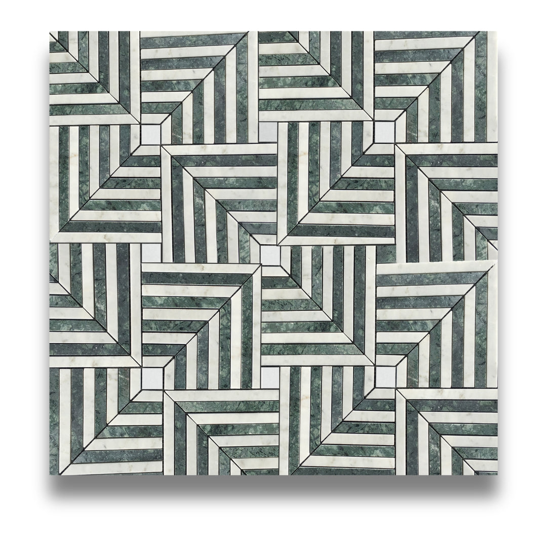 Chicago Carrara & Indian Green Mosaic