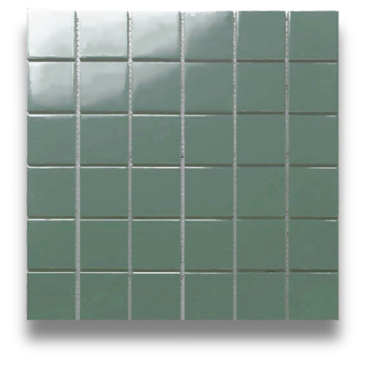 Square Mosaic Green Matt 48x48mm
