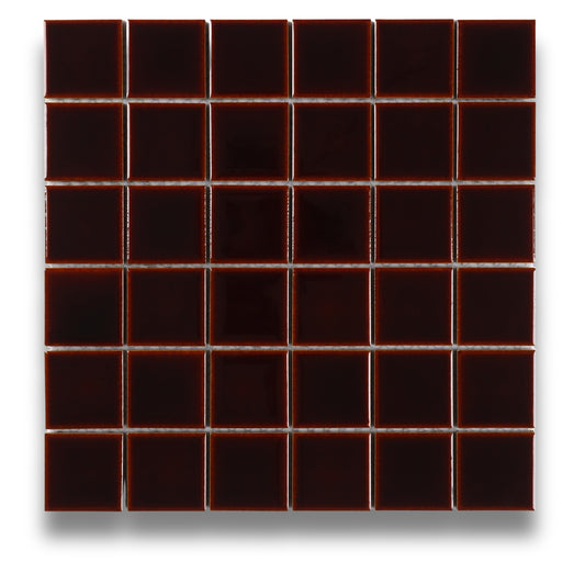 Square Mosaic Deep Brown Matt 48x48mm