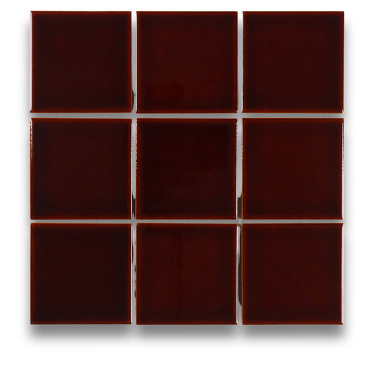 Square Mosaic Deep Brown Matt 100x100mm