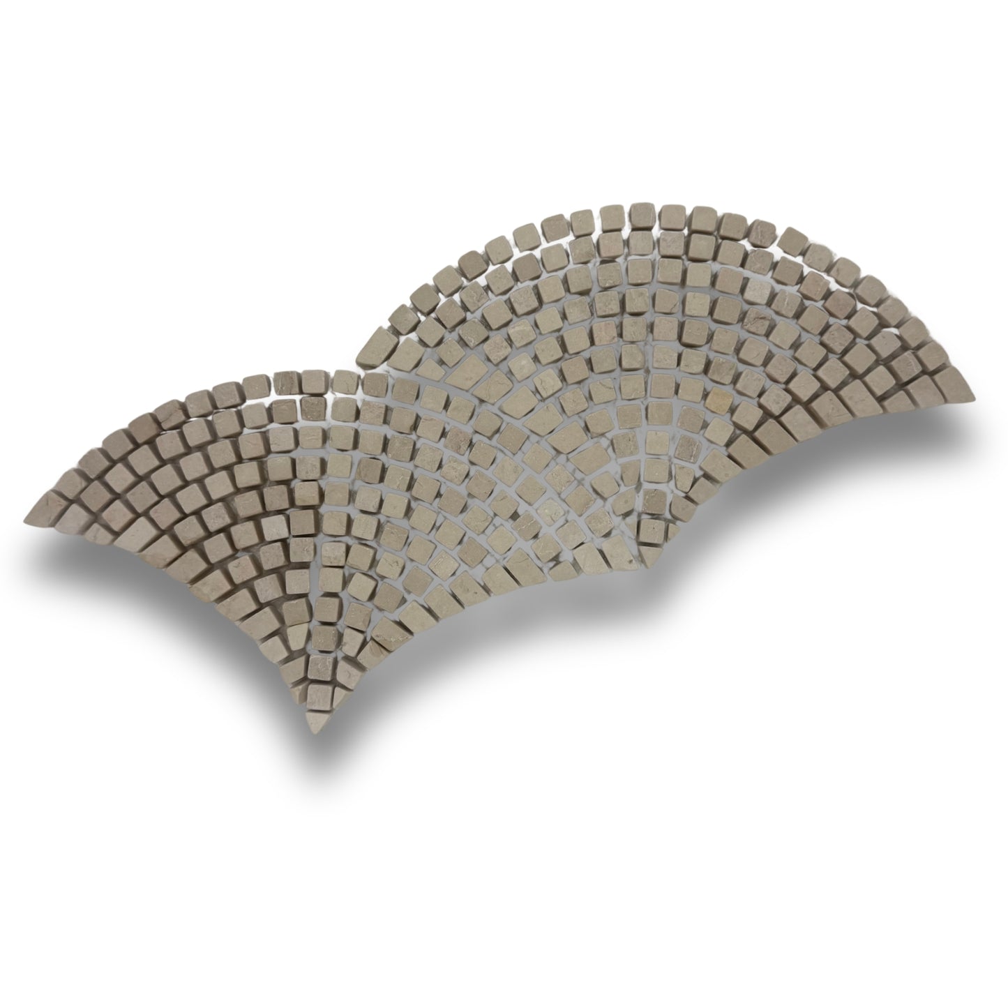 Crema Marfil Mini Fan Mosaic Tumbled 145x365mm