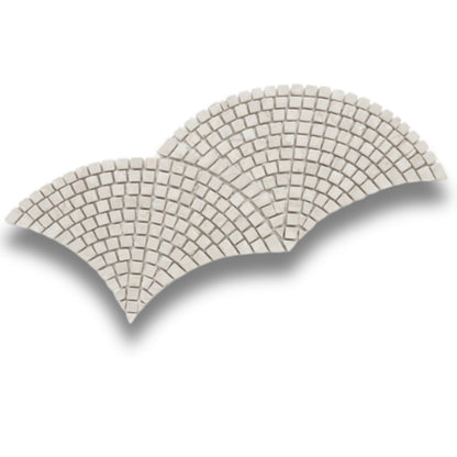 Crema Marfil Mini Fan Mosaic Tumbled 145x365mm
