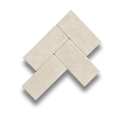 Crema Marfil Tumbled Subway 90x185mm