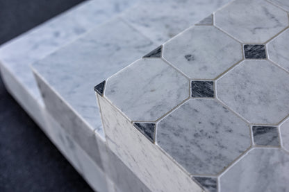 Octagonal Dot Nero Marquina Tumbled 45x45mm