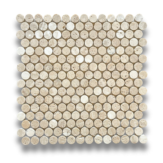 Penny Round Travertine Classic Honed