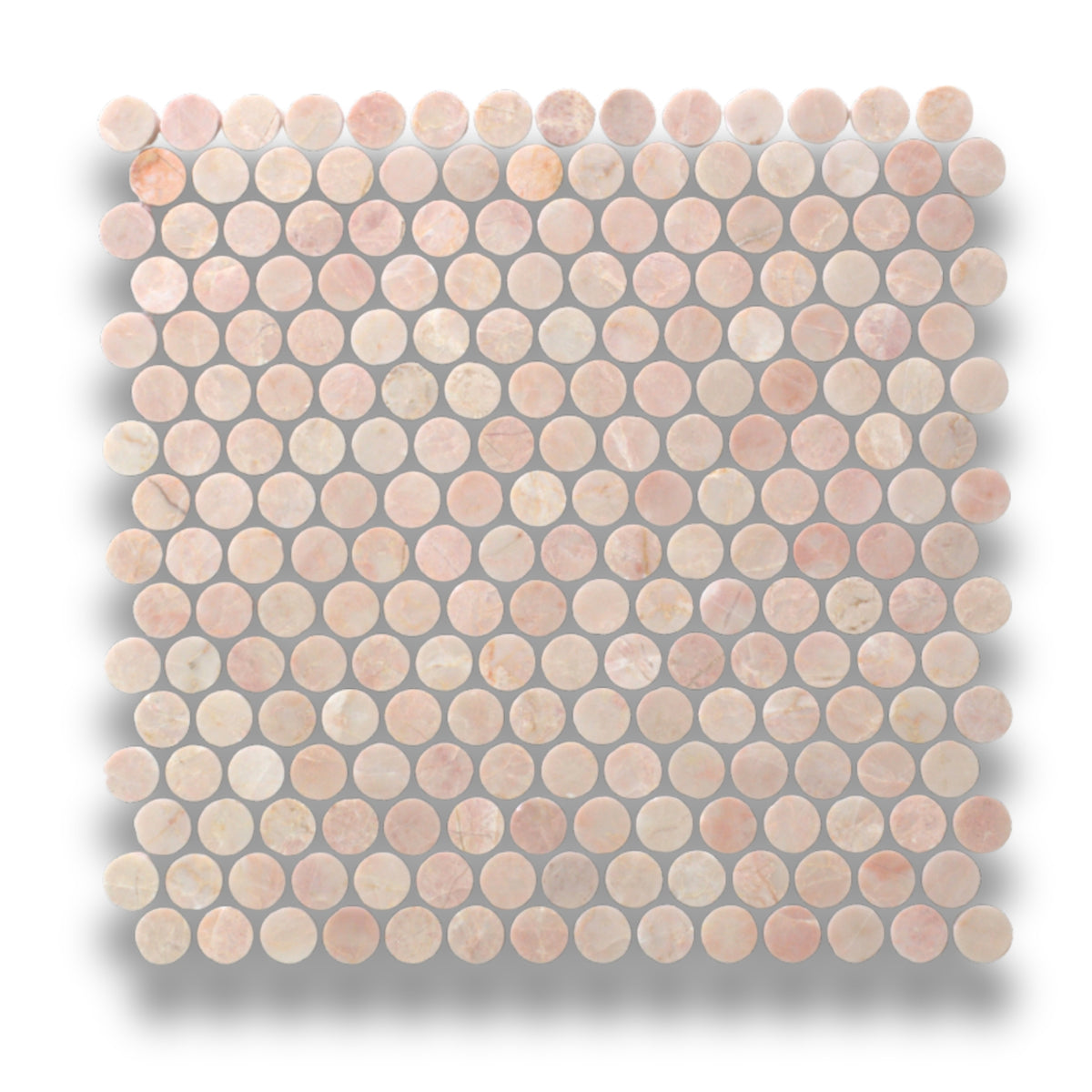 Pink Rounded Tile Penny Round Desert Pink Honed 20mm – Tile Bazaar