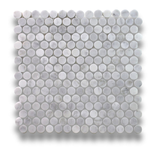 Penny Round Carrara Honed 20mm