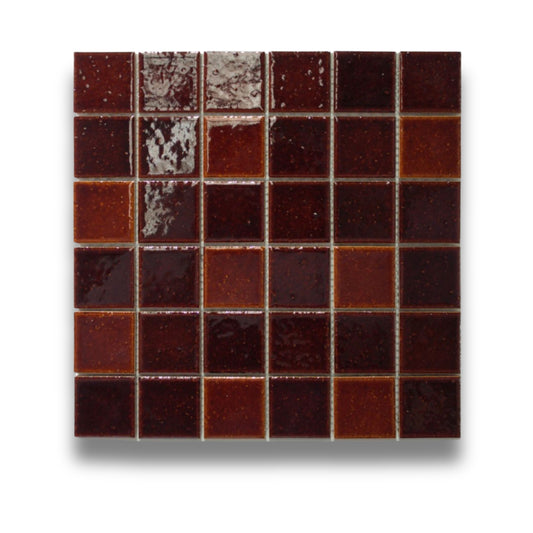 Bonsai Burgandy Square Mosaic Gloss