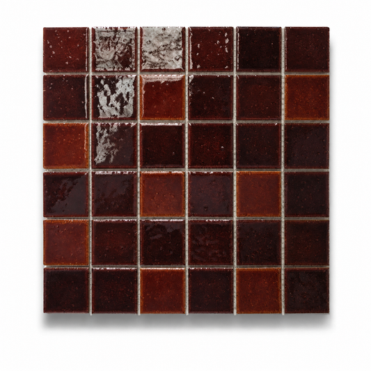 Bonsai Deep Brown Square Mosaic Gloss