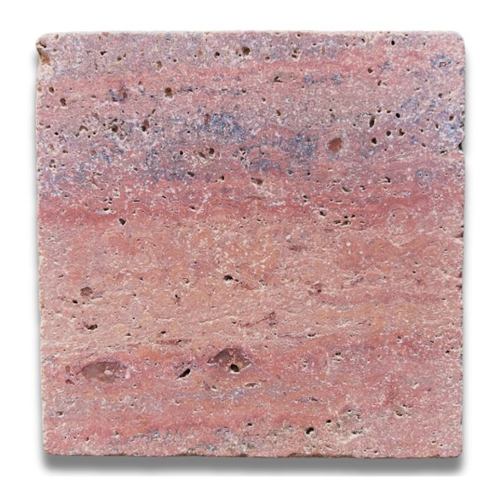 Stone Square Rosa Travertine Tumbled 150x150mm